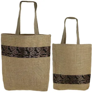 Set Of 2 Multipurpose Shopping Bags, Jute Shimmer,Natural Fiber-Eco Frienly,Non Woven Lining JSSB_JSMB_804