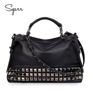 SGARR LUXURY Eco Leather Women Handbags Metal Rivets