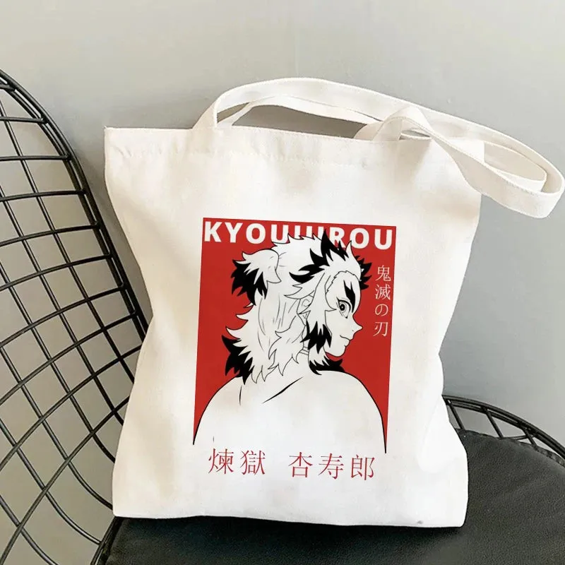 Shopping Bags Anime Demon Slayer Harajuku Eco Foldable Tote Bags