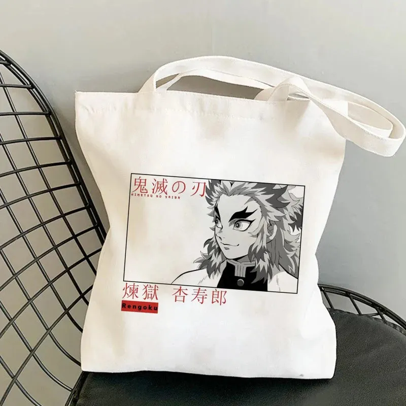 Shopping Bags Anime Demon Slayer Harajuku Eco Foldable Tote Bags