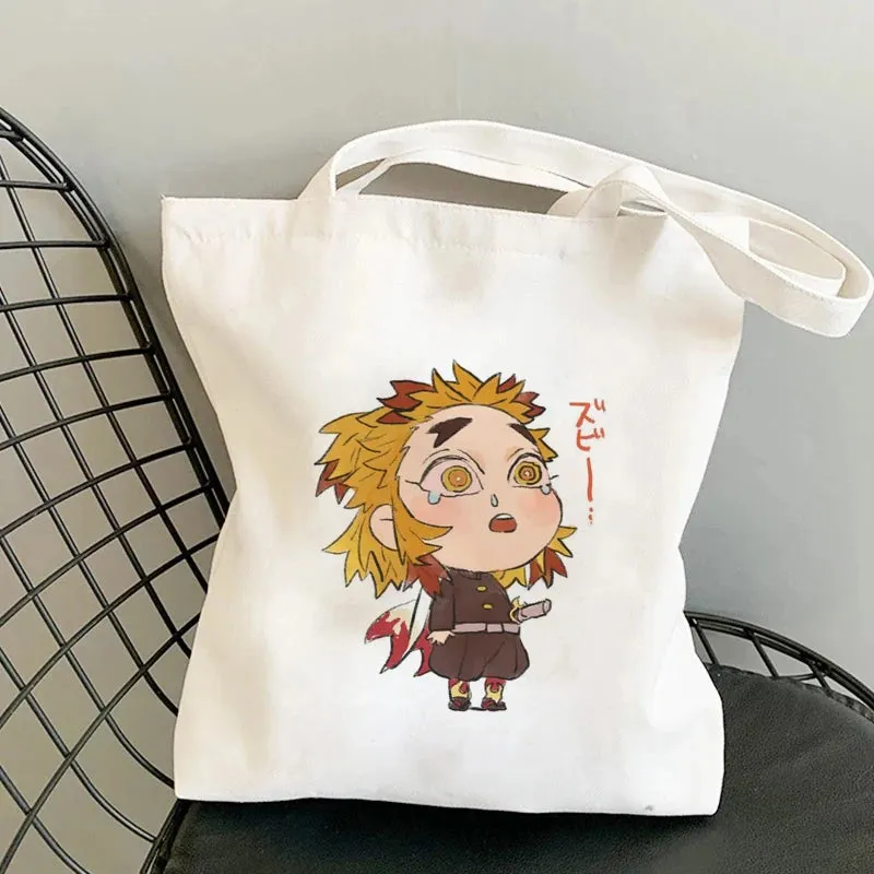 Shopping Bags Anime Demon Slayer Harajuku Eco Foldable Tote Bags