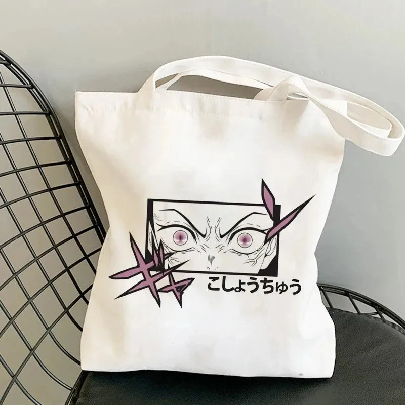 Shopping Bags Anime Demon Slayer Harajuku Eco Foldable Tote Bags