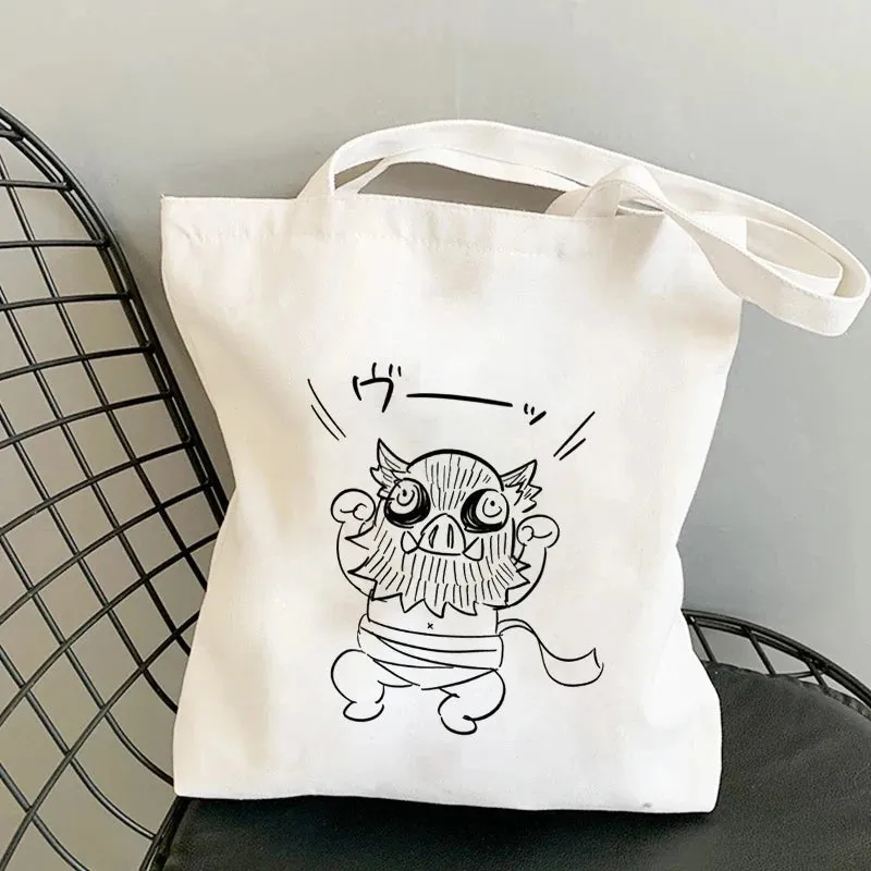 Shopping Bags Anime Demon Slayer Harajuku Eco Foldable Tote Bags