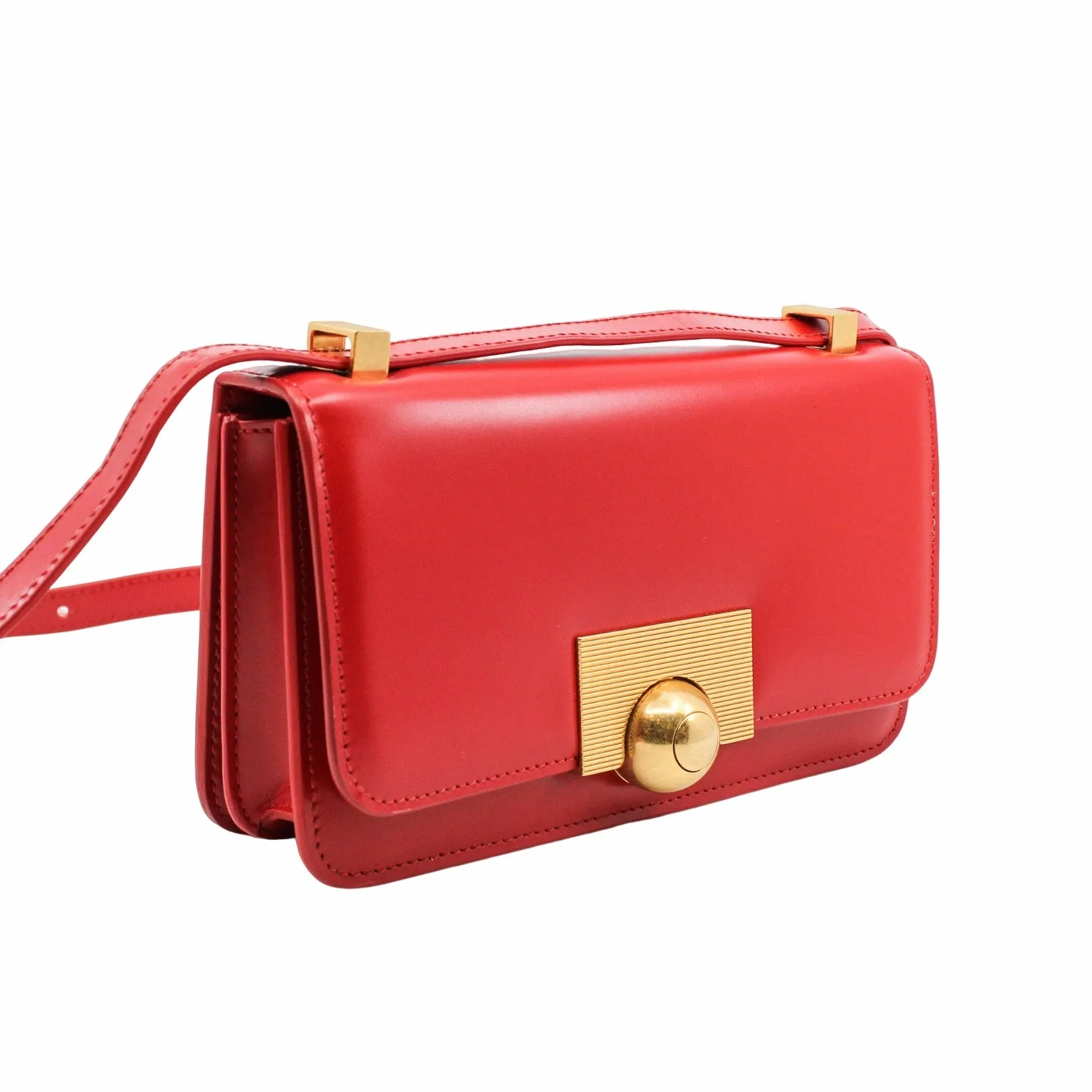 Shoulder Bag Calfskin Leather  red box ghw