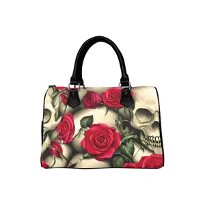 Skulls And Roses Boston Handbag