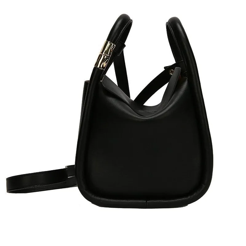 Solid Color PU Leather Bucket Bags For Women 2021 Summer Simple Ladies Crossbody Shoulder Handbags Lady Fashion bags