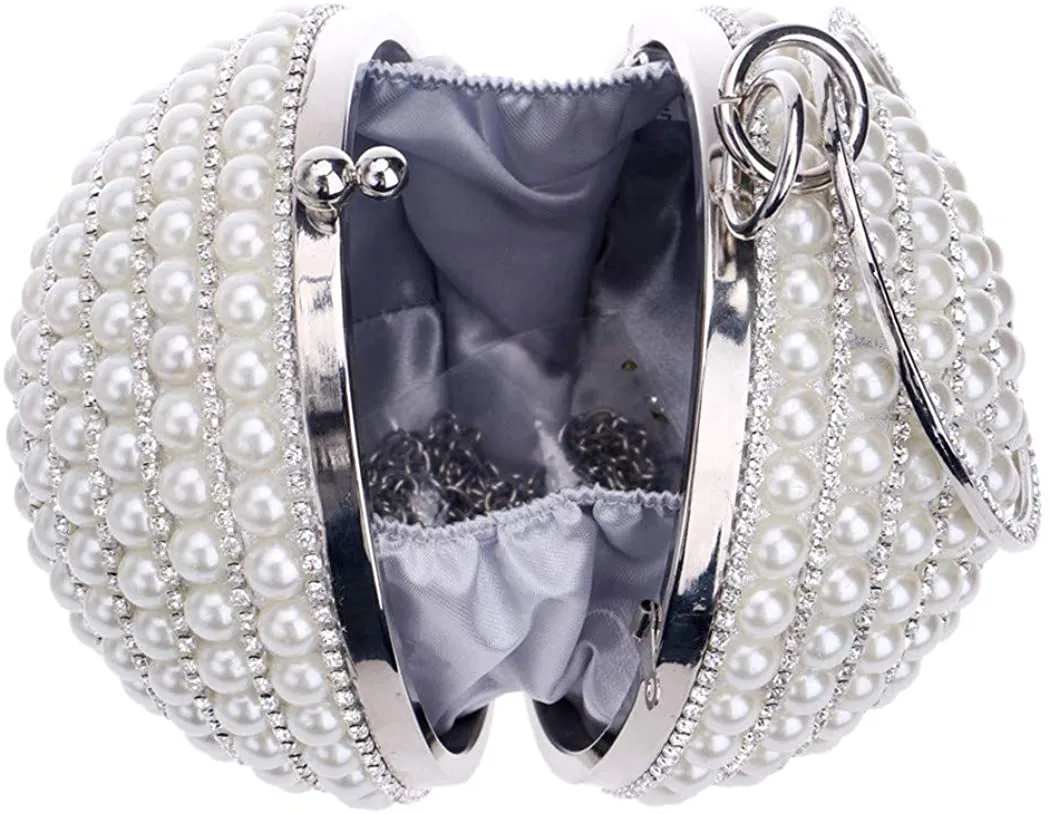 Superior Round Ball Bag Golden Pearl Purse