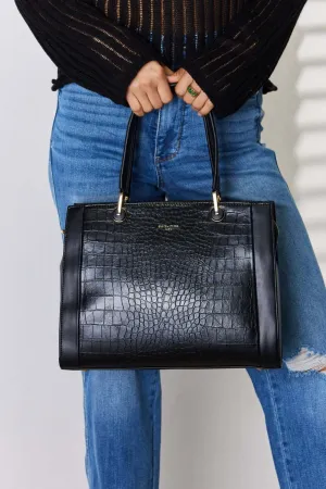 Textured PU Leather Handbag - Stylish &amp; Durable Choice