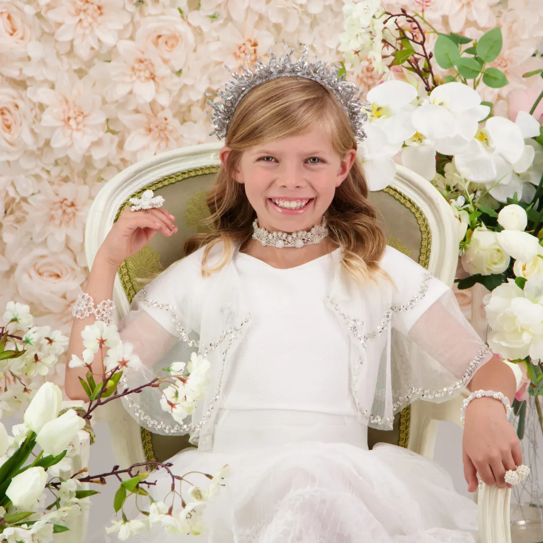 The Laelyn Metallic Silver Tiara Headband