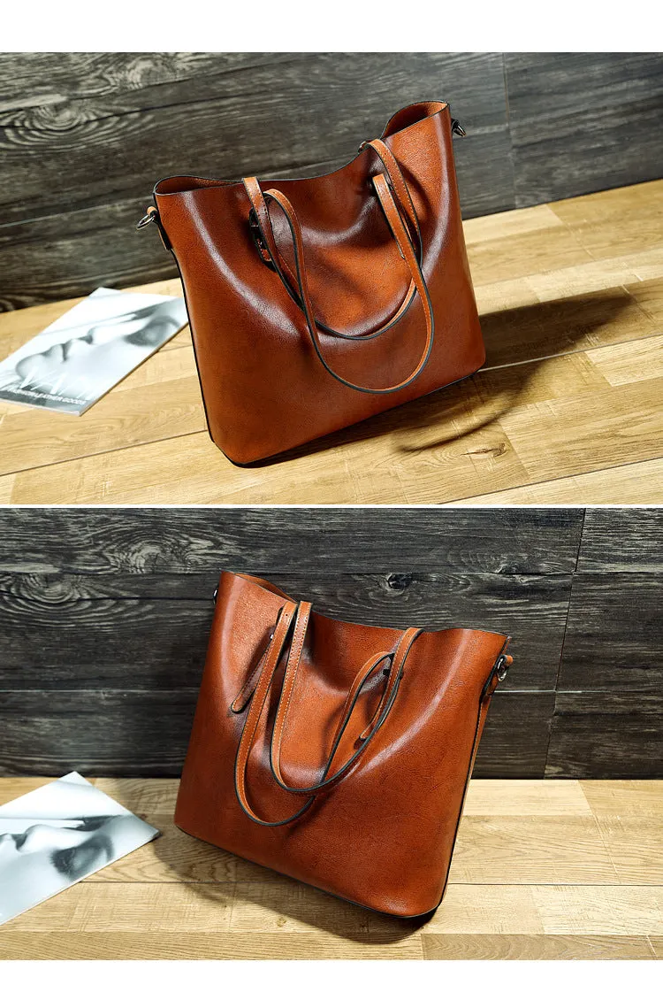 Timeless ClassicElegance Oil Wax Leather Tote Bag