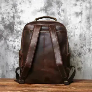 Timeless Vintage Leather Laptop Backpack for Men - Spacious & Stylish