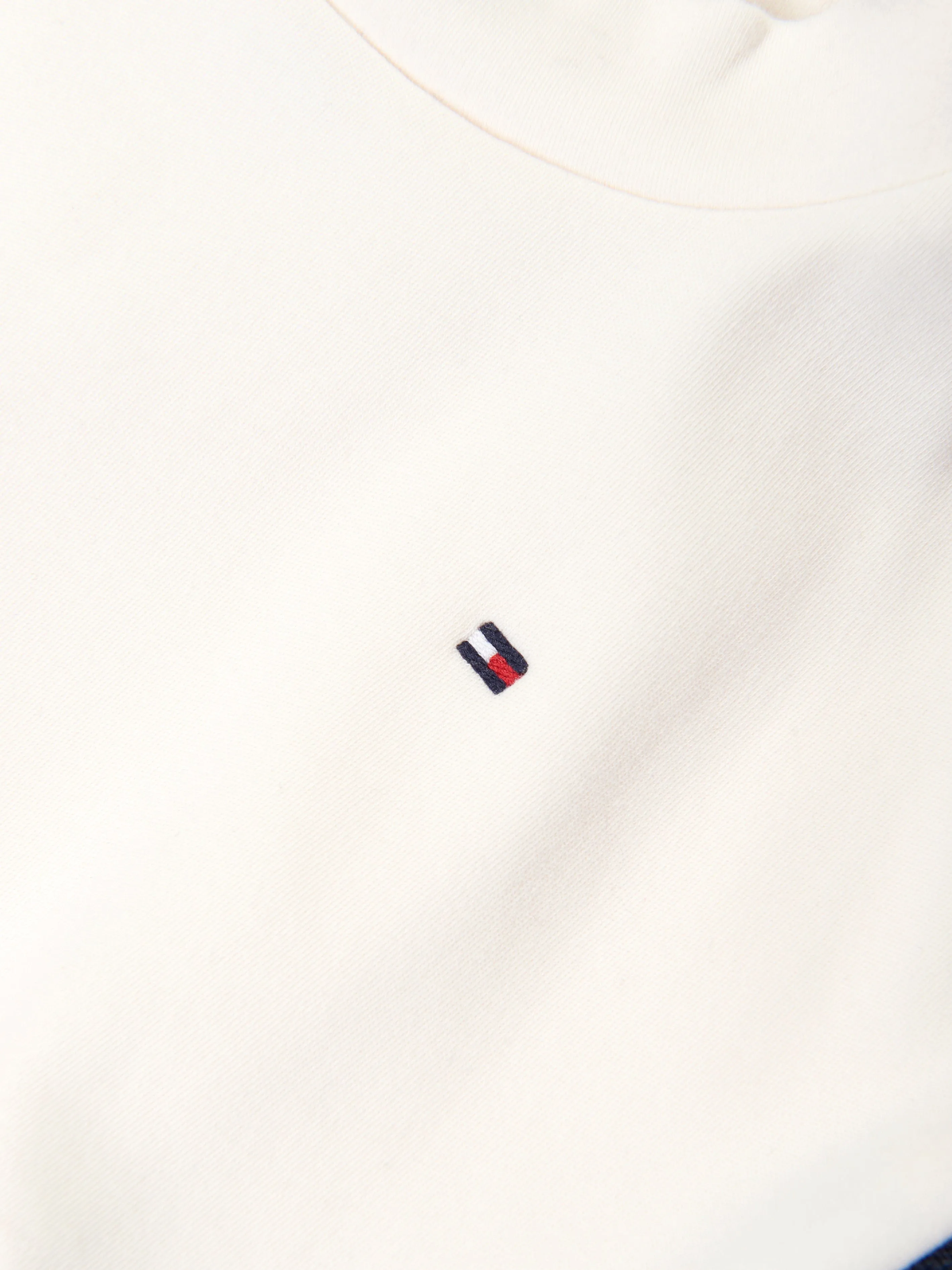 Tommy Hilfiger Girls Global Stripe Mock Neck Top in White