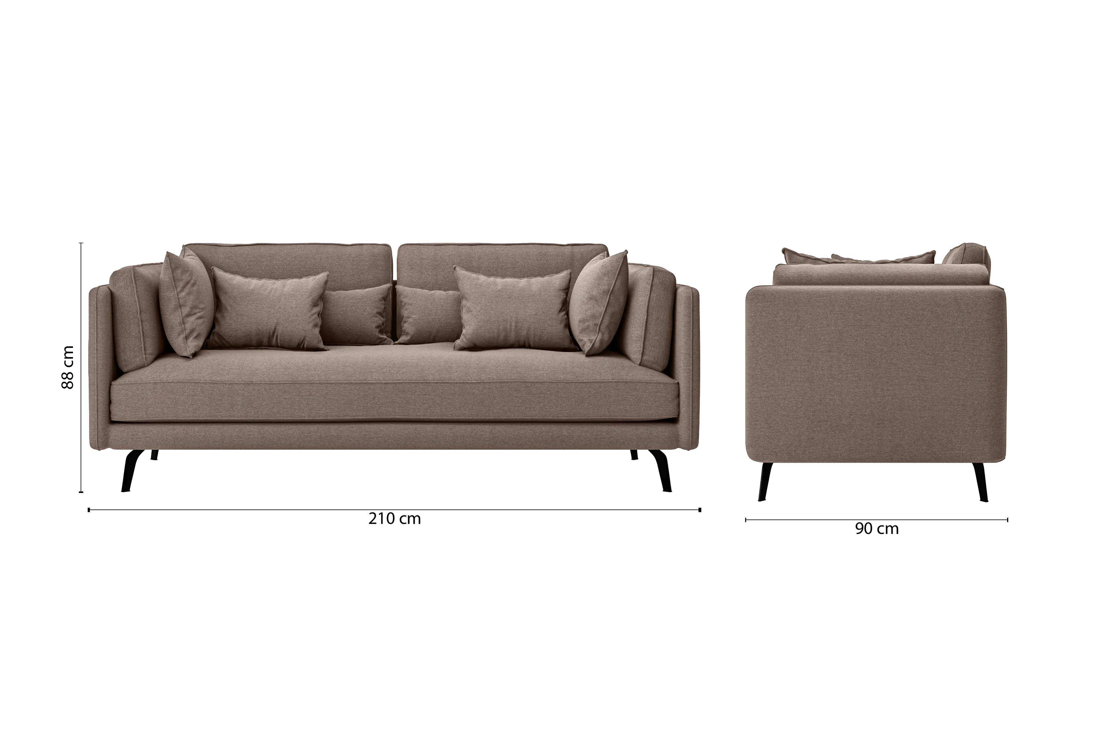 Velletri 3 Seater Sofa Caramel Linen Fabric