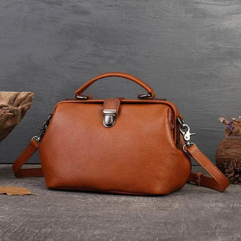 Vintage Genuine Leather Small Women Shoulder Bag