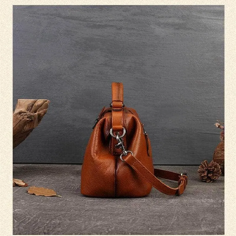 Vintage Genuine Leather Small Women Shoulder Bag