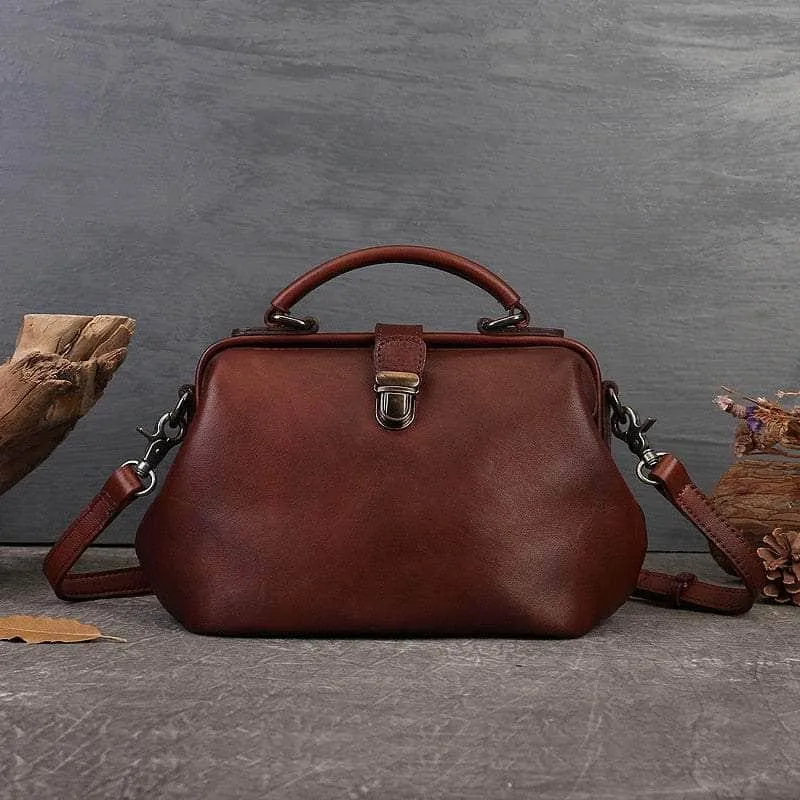 Vintage Genuine Leather Small Women Shoulder Bag