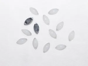 White Dyeable Eye Plastic Stones -15x7 mm