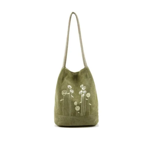 Women Bag Canvas Floral Tote Women's Messenger Bags Women Shoulder Bag Ladies Bucket bolsa feminina para mujer#25