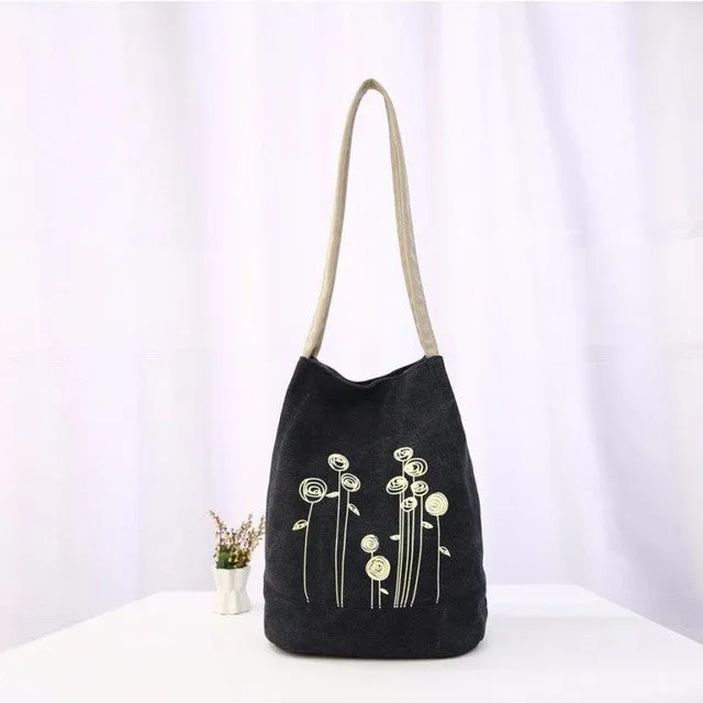 Women Bag Canvas Floral Tote Women's Messenger Bags Women Shoulder Bag Ladies Bucket bolsa feminina para mujer#25
