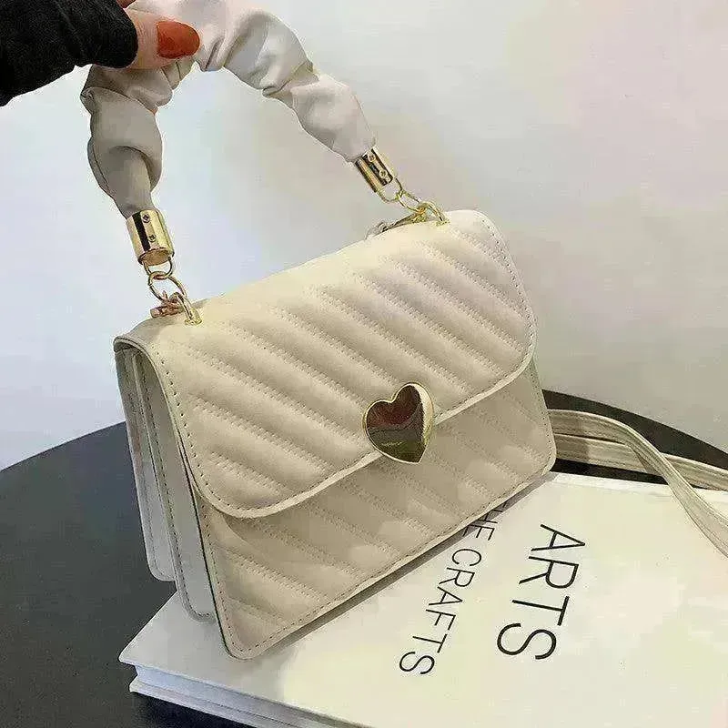 Women Handbags Fashion Chain Shoulder Bags With Love Metal Design