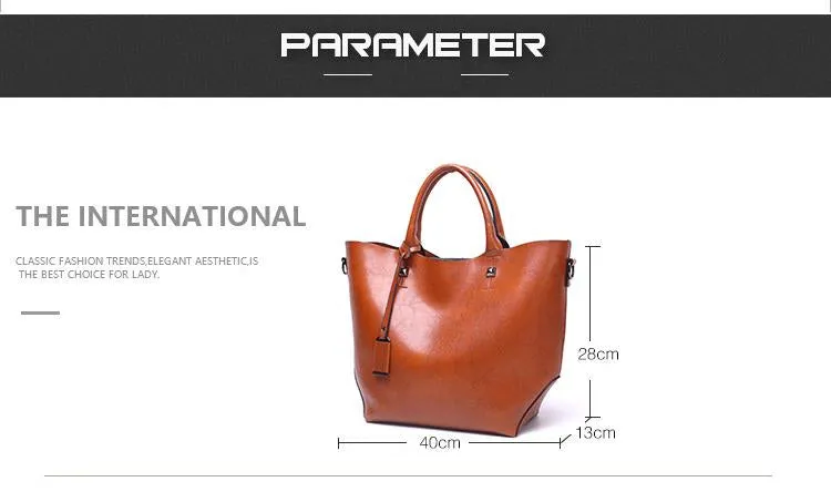 Women PU Leather Handbag Ladies Tote