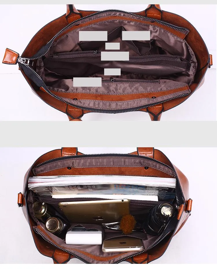 Women PU Leather Handbag Ladies Tote