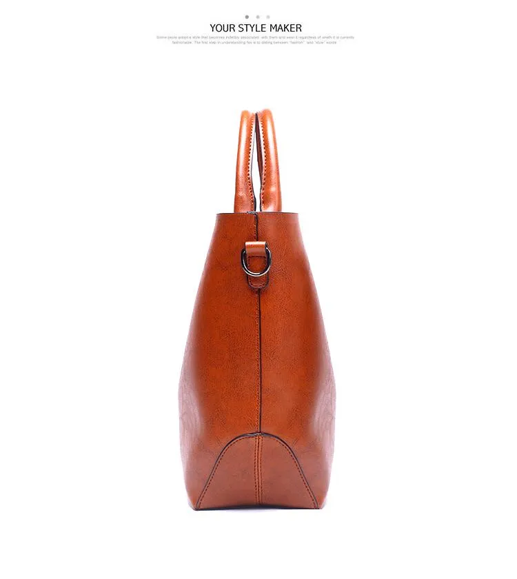 Women PU Leather Handbag Ladies Tote
