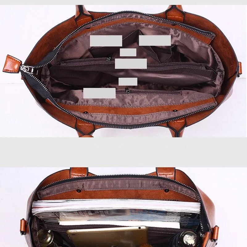 Women PU Leather Handbag Ladies Tote