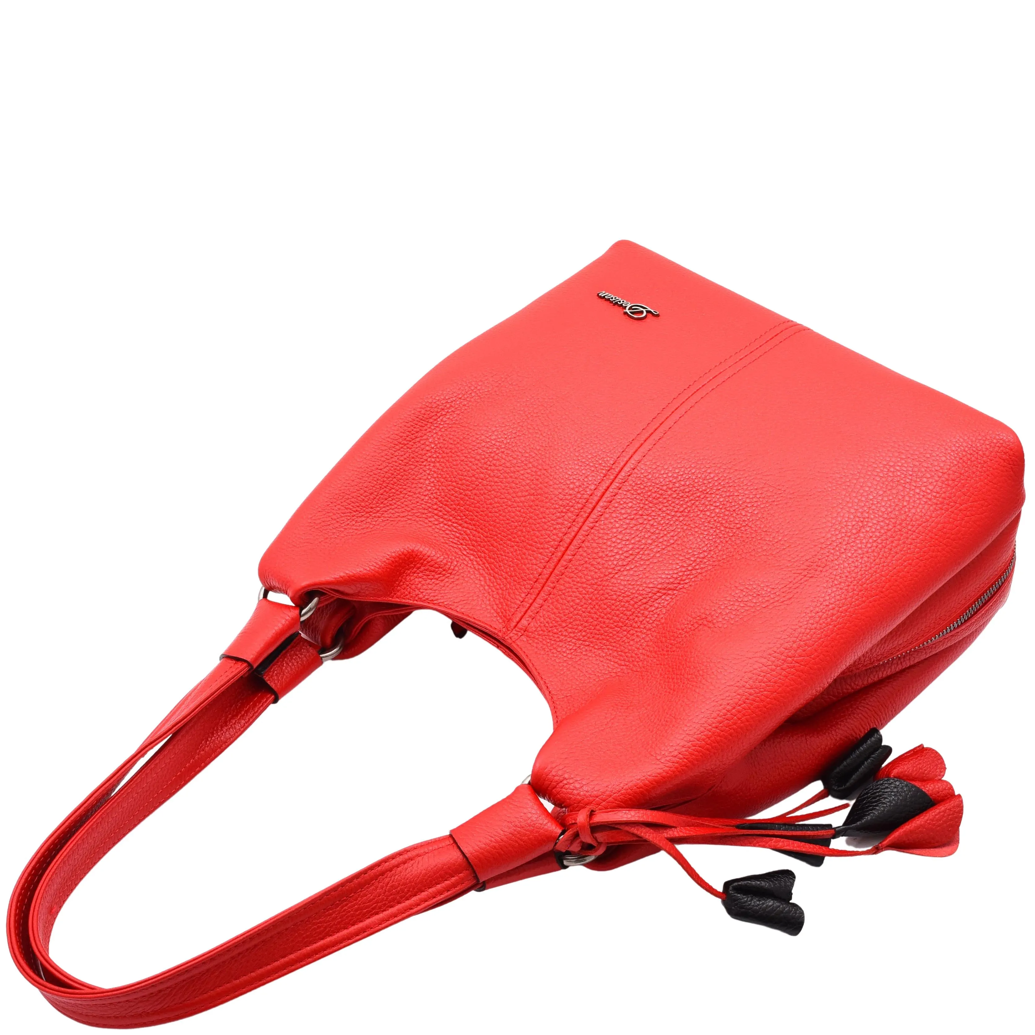Womens Leather Shoulder Bag Large Hobo Casual Outgoing Multi Pockets Handbag A71 Red