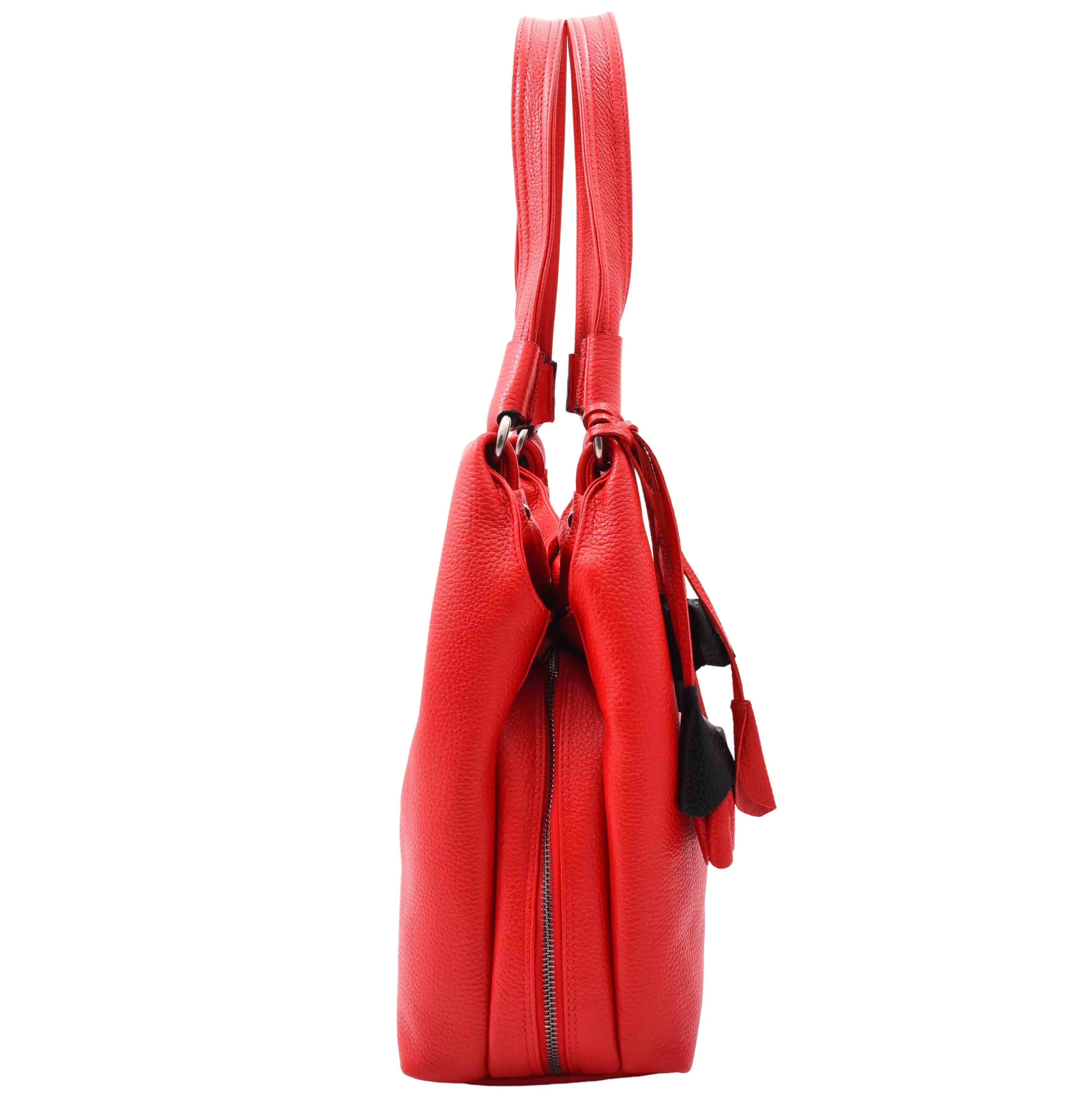 Womens Leather Shoulder Bag Large Hobo Casual Outgoing Multi Pockets Handbag A71 Red