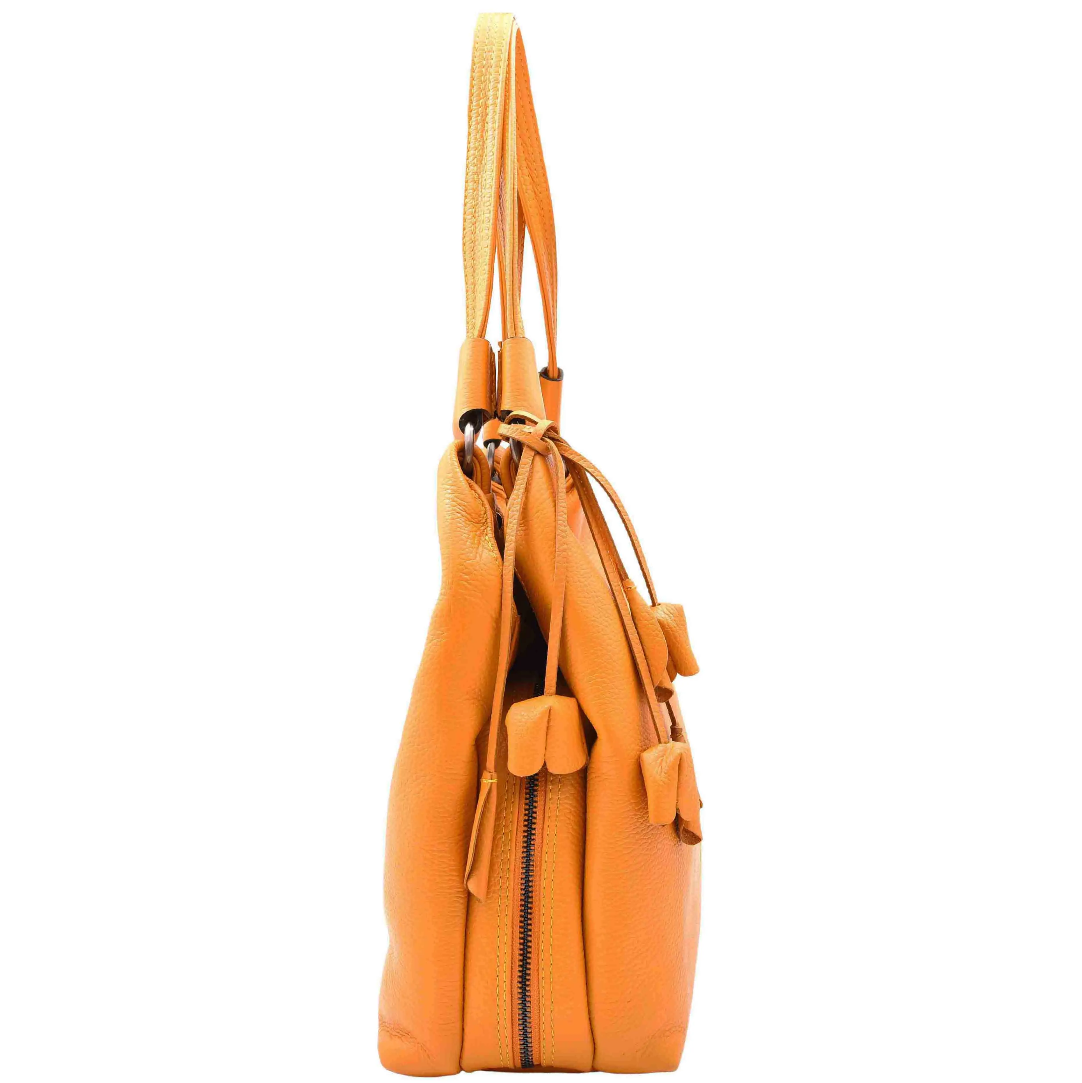 Womens Leather Shoulder Bag Large Hobo Casual Outgoing Multi Pockets Handbag A71 Yellow