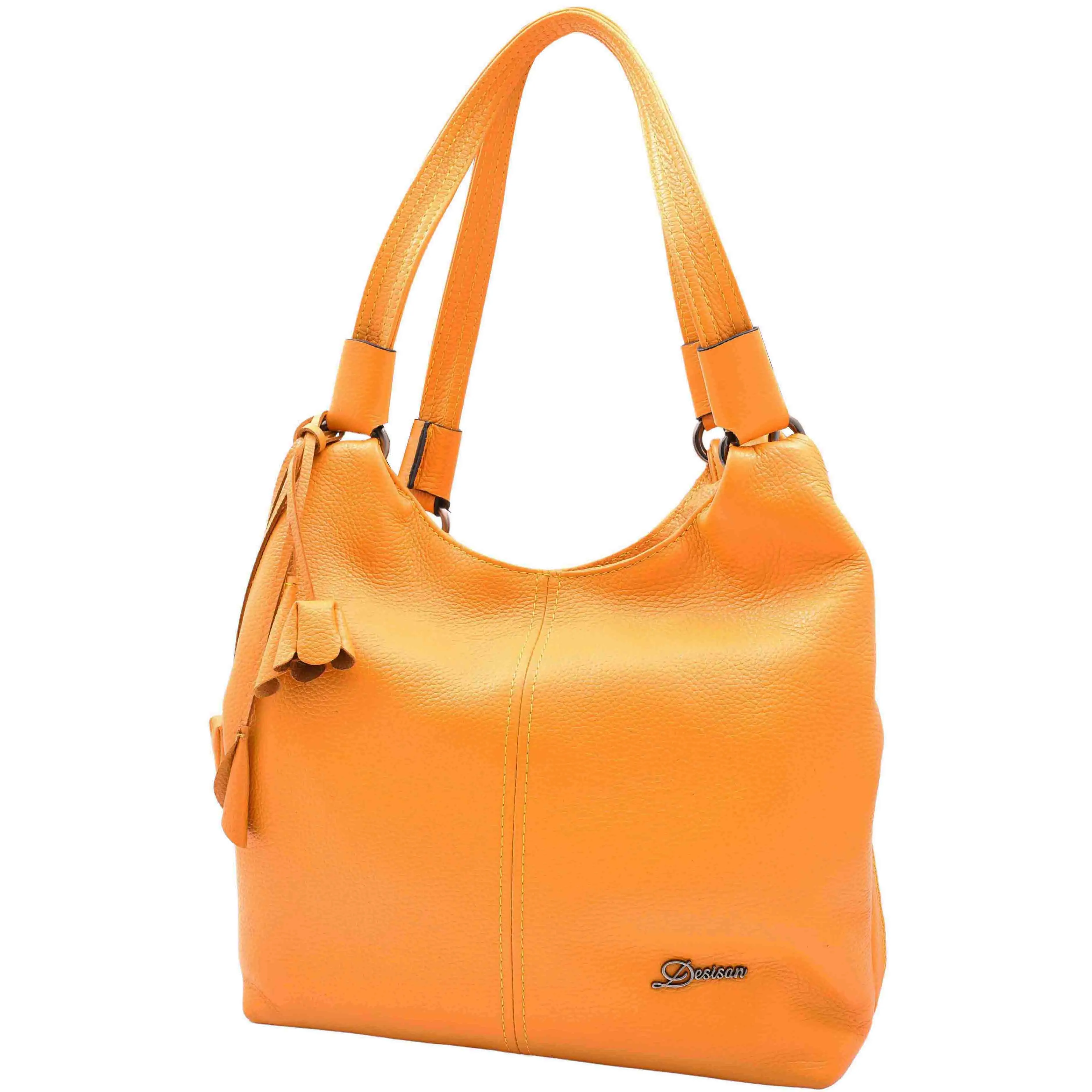Womens Leather Shoulder Bag Large Hobo Casual Outgoing Multi Pockets Handbag A71 Yellow