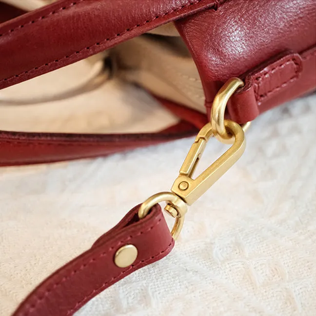 Womens Small Black Leather Crossbody Bag Leather Bucket Bag