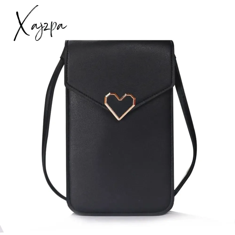 Xajzpa - Bag For Women Touch Screen Cell Phone Purse Smartphone Wallet Shoulder Strap Handbag PU Leather Casual Solid Crossbody Bags