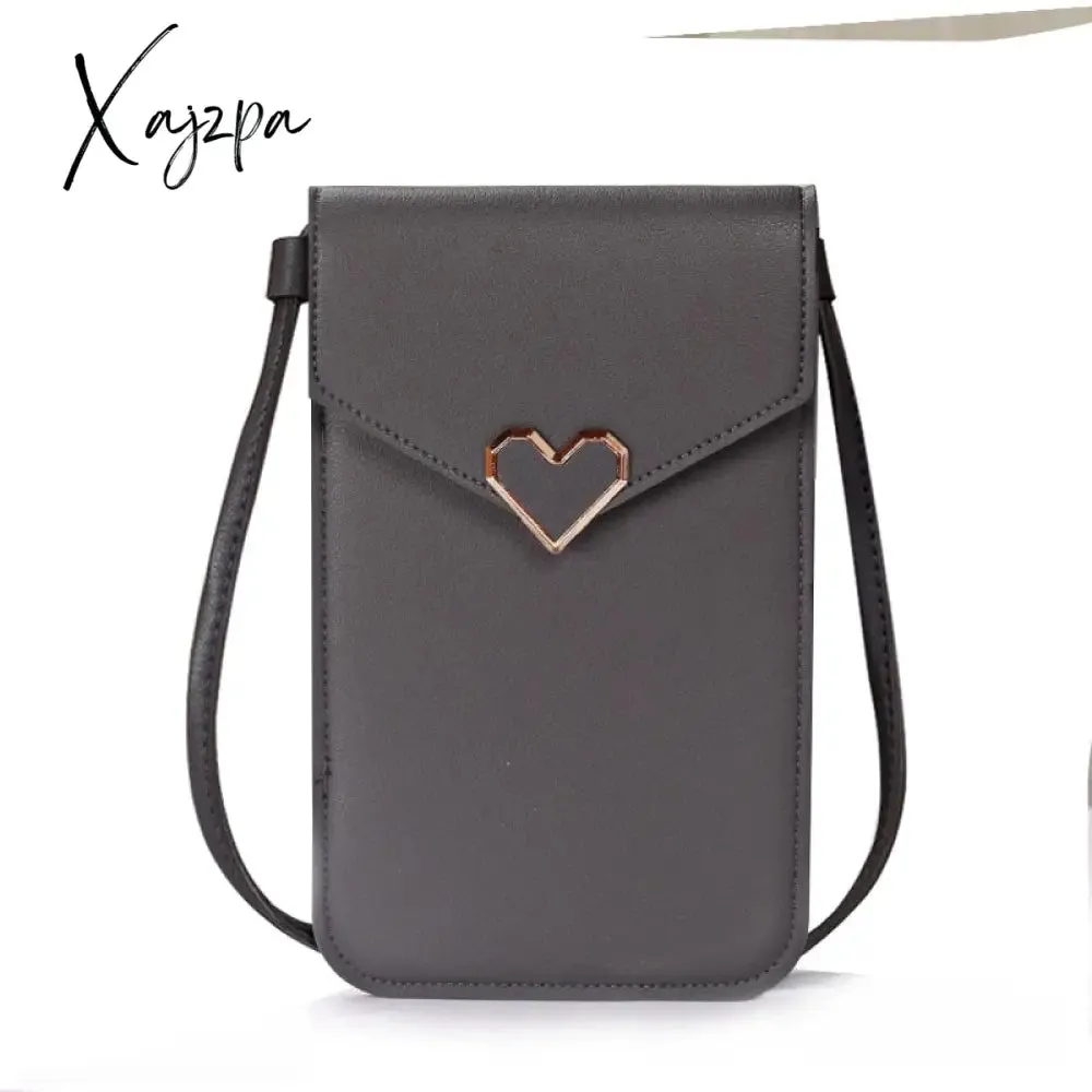 Xajzpa - Bag For Women Touch Screen Cell Phone Purse Smartphone Wallet Shoulder Strap Handbag PU Leather Casual Solid Crossbody Bags