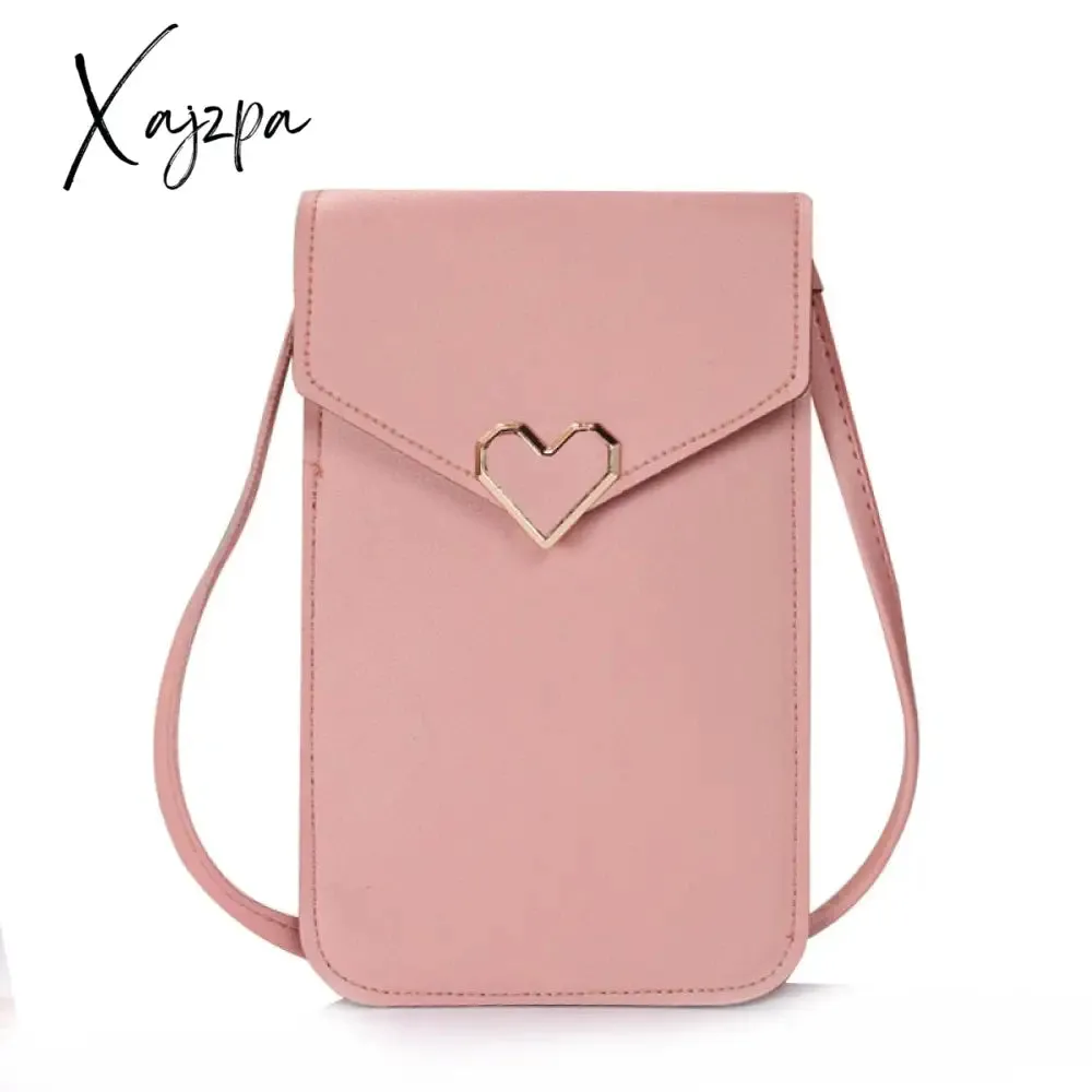 Xajzpa - Bag For Women Touch Screen Cell Phone Purse Smartphone Wallet Shoulder Strap Handbag PU Leather Casual Solid Crossbody Bags