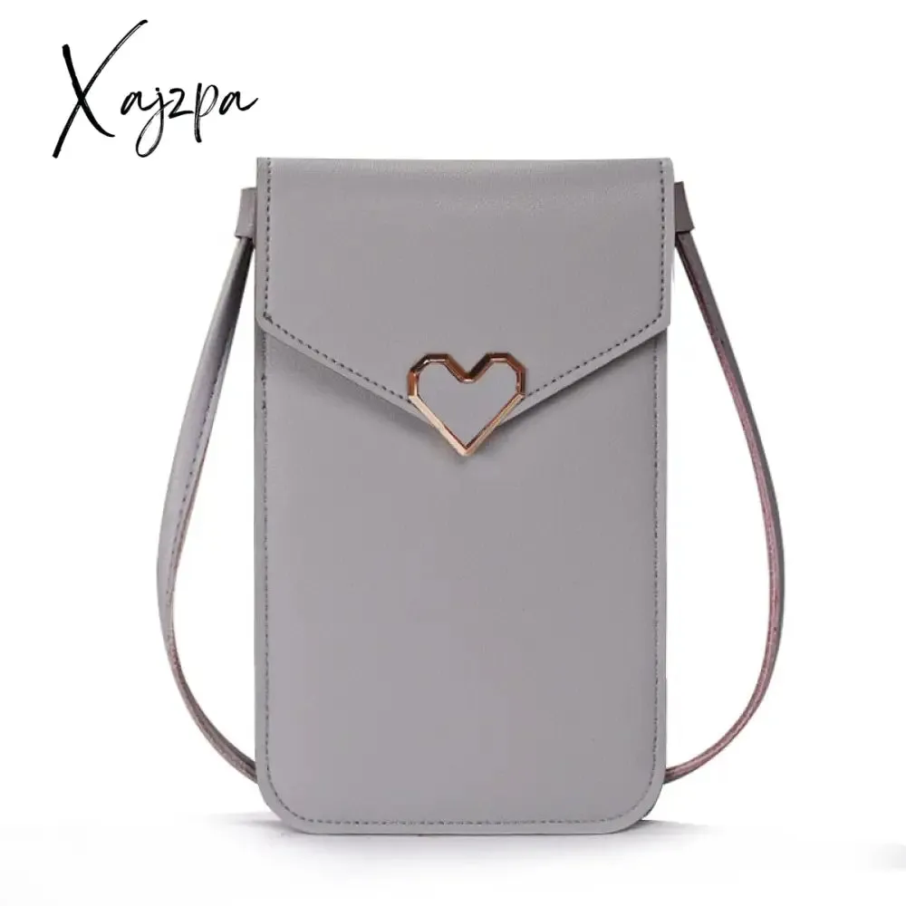 Xajzpa - Bag For Women Touch Screen Cell Phone Purse Smartphone Wallet Shoulder Strap Handbag PU Leather Casual Solid Crossbody Bags