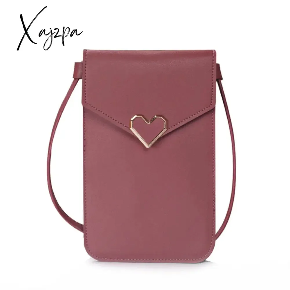 Xajzpa - Bag For Women Touch Screen Cell Phone Purse Smartphone Wallet Shoulder Strap Handbag PU Leather Casual Solid Crossbody Bags