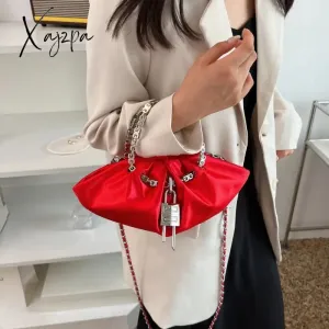 Xajzpa - Luxury Designer Handbag Silk Folds Chain Shoulder Bag Dumpling Shape Crossbody Bags Handbag and Purse Totes Ladies Messenger Bag