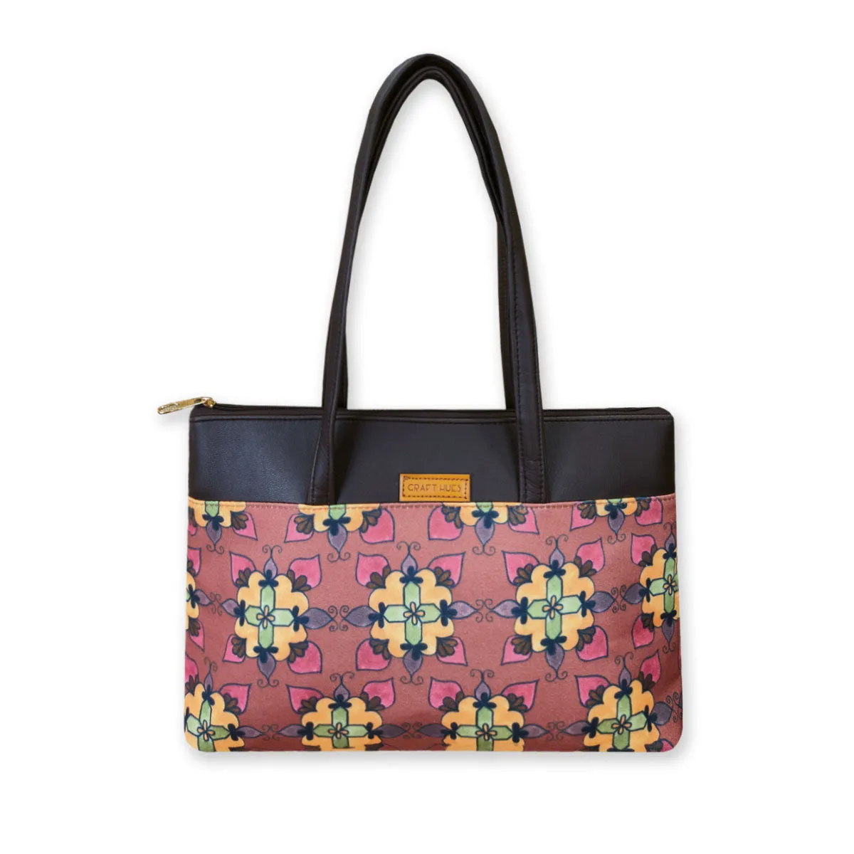 Yellow Floral Kollam Tote/Pouch Combo