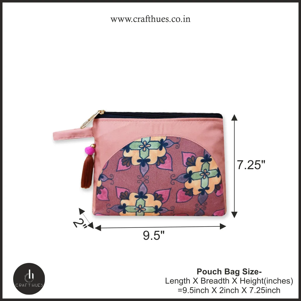 Yellow Floral Kollam Tote/Pouch Combo