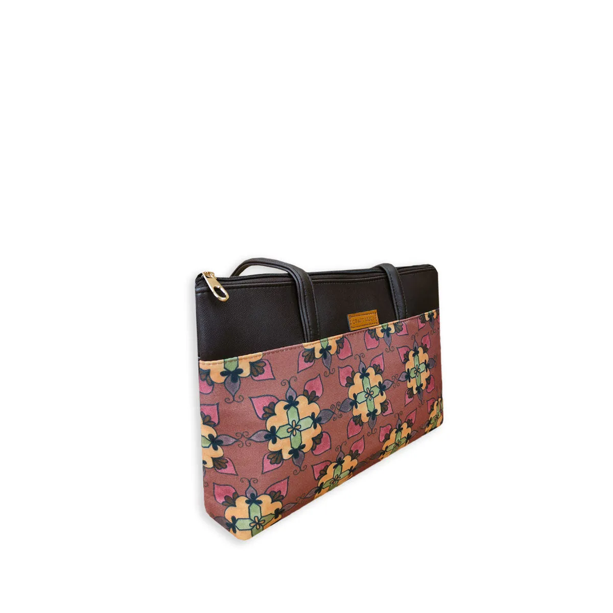 Yellow Floral Kollam Tote/Pouch Combo
