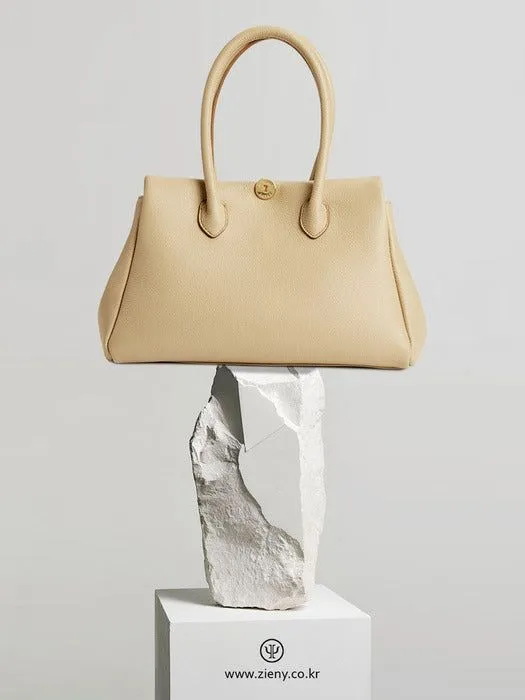 ZIENY Formal Lether Tote Bag [ZENNY BAG]_Beige