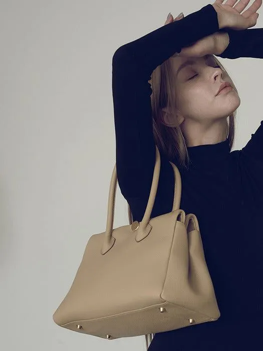 ZIENY Formal Lether Tote Bag [ZENNY BAG]_Beige