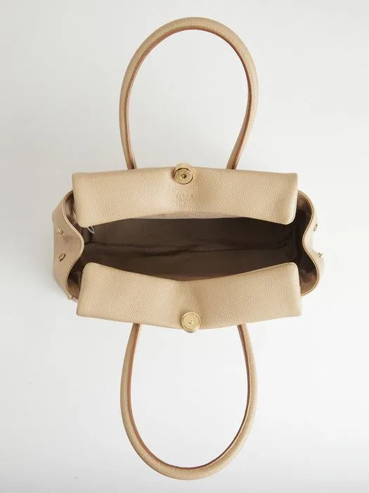 ZIENY Formal Lether Tote Bag [ZENNY BAG]_Beige