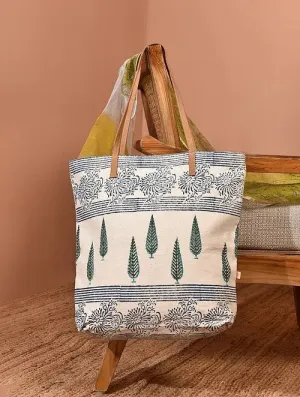ZOIC - BLOCK PRINTED TOTE   BAG
